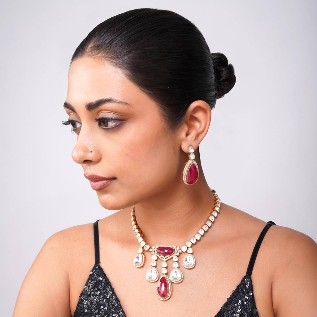 Mannat Kundan Necklace Set : BP-NK-274