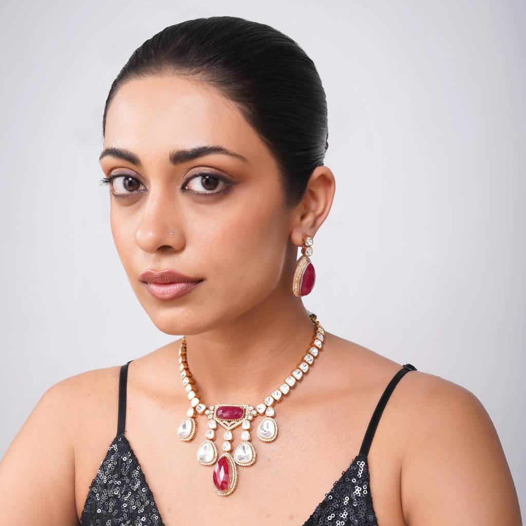 Mannat Kundan Necklace Set : BP-NK-274