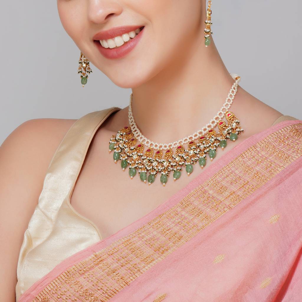 Gold Plated Pearl Necklace : BP-NK-50