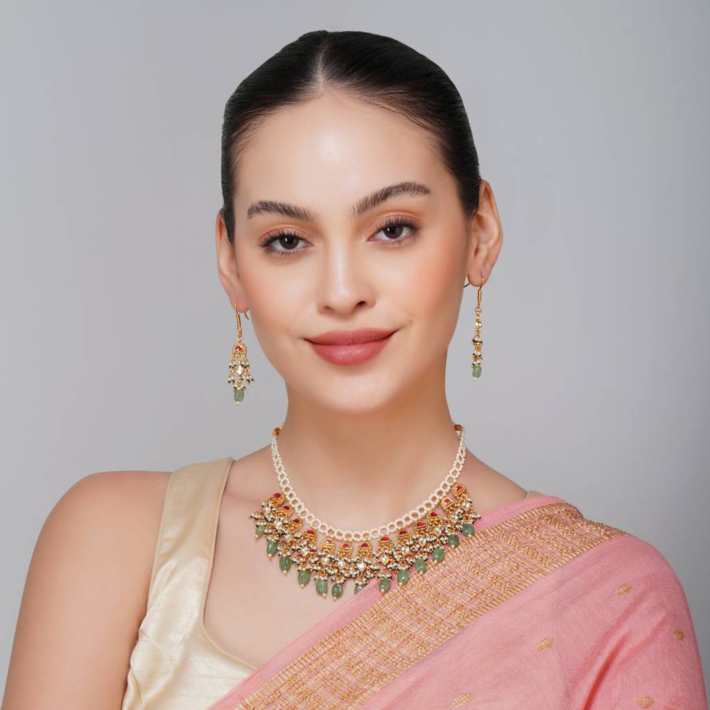 Gold Plated Pearl Necklace : BP-NK-50