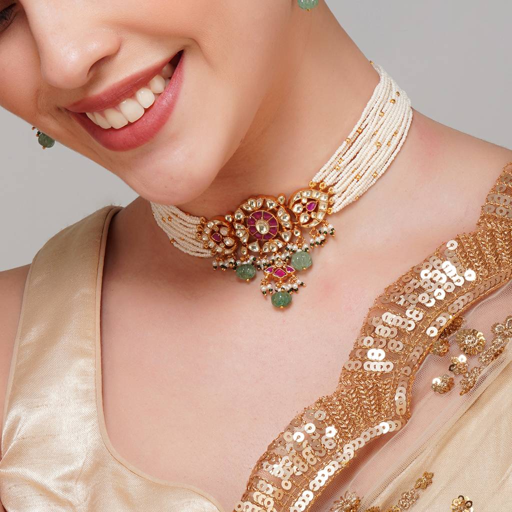 Pachi Kundan Multi Necklace Set : BP-NK-51