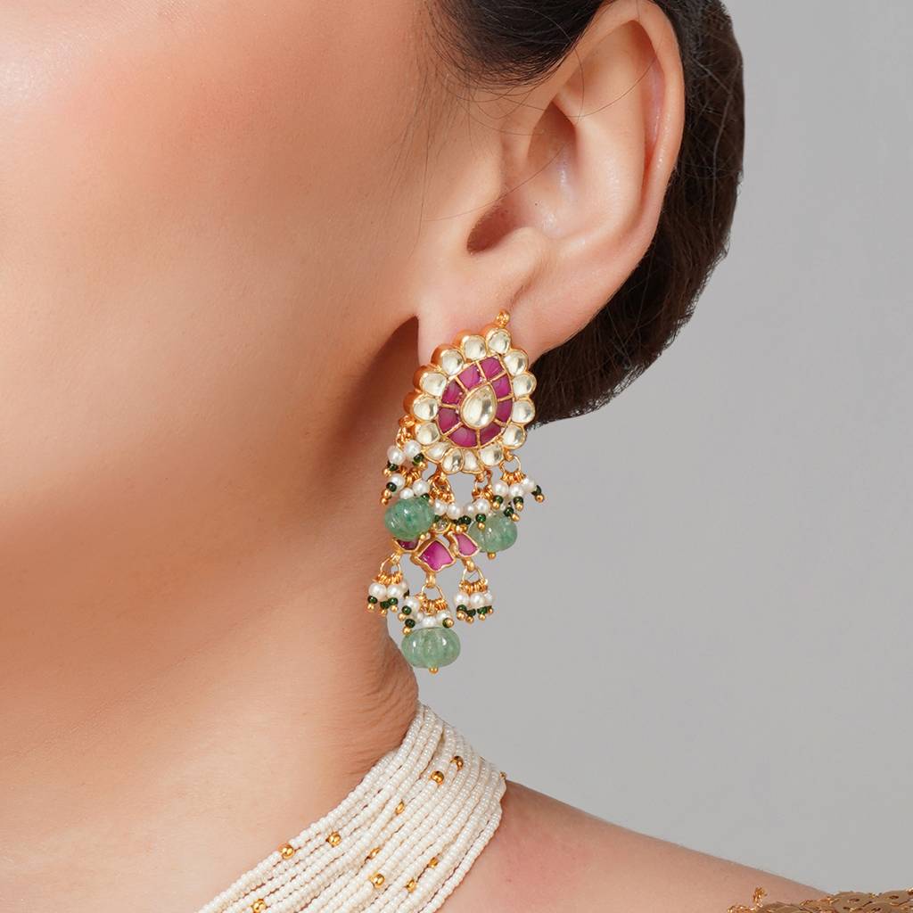 Pachi Kundan Multi Necklace Set : BP-NK-51