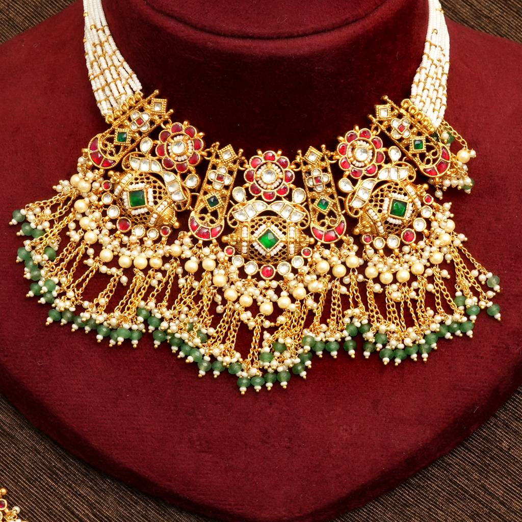Prisha Pachi Kundan Necklace Set : BP-NK-684