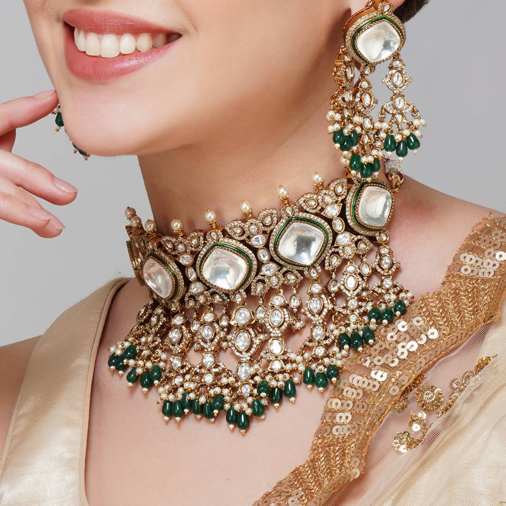Kundan Necklace With Maangtikka : BP-NK-96