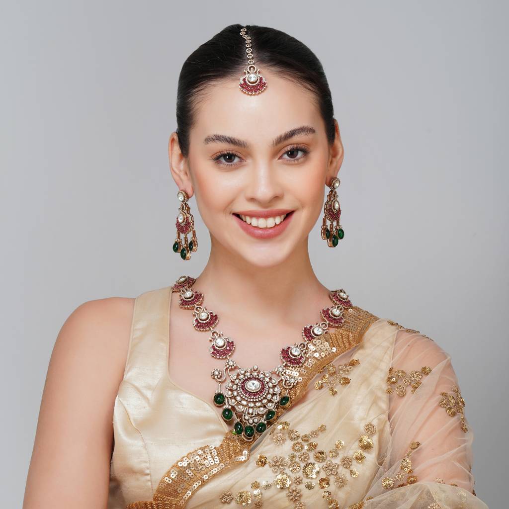 Peacock Style Multi Kundan Necklace : BP-NK-98