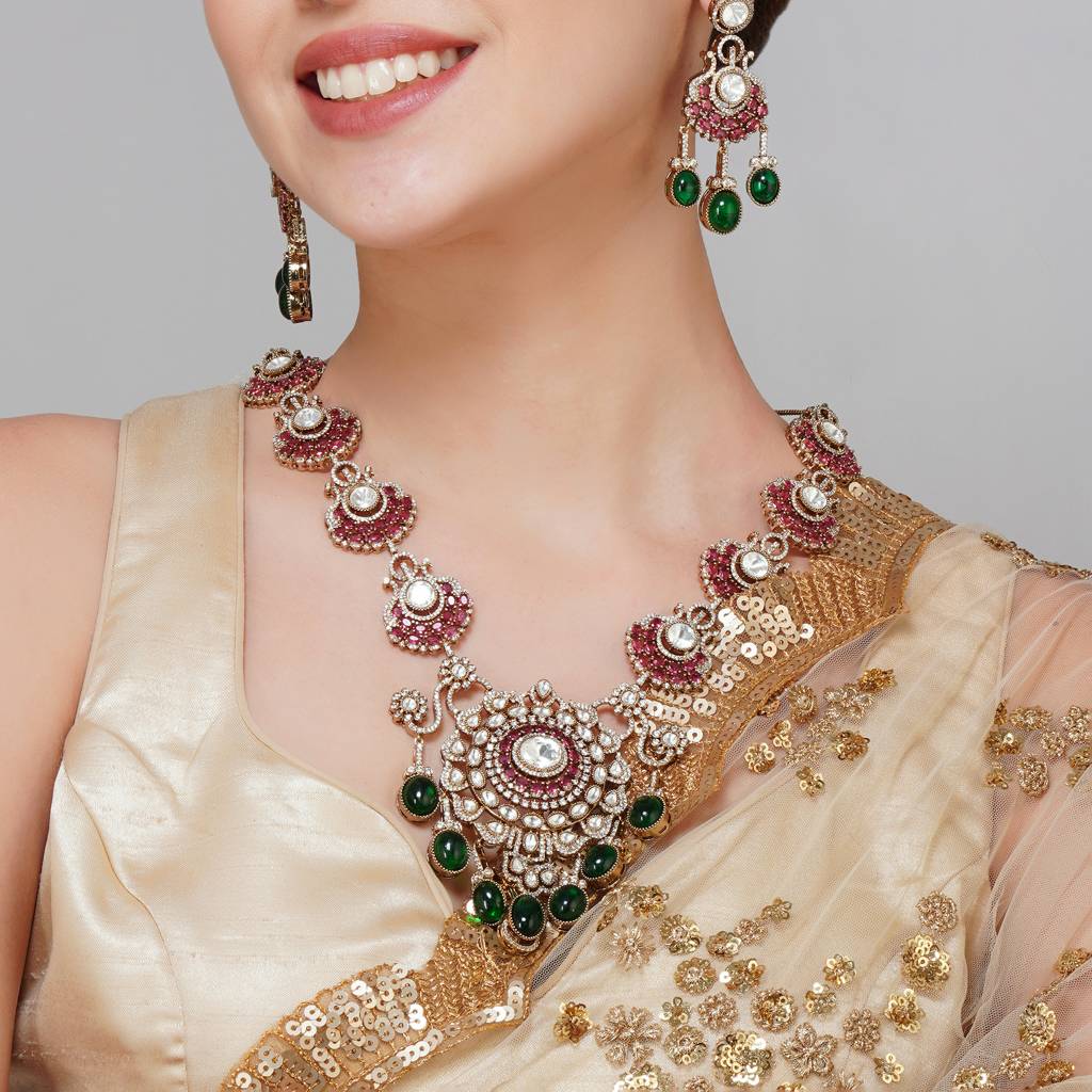 Peacock Style Multi Kundan Necklace : BP-NK-98