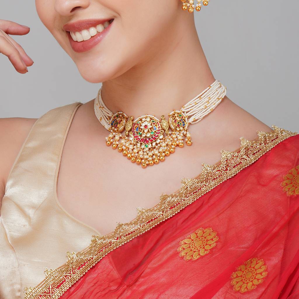 Pachi Kundan Gold Plated Necklace Ste : BP-NK-99