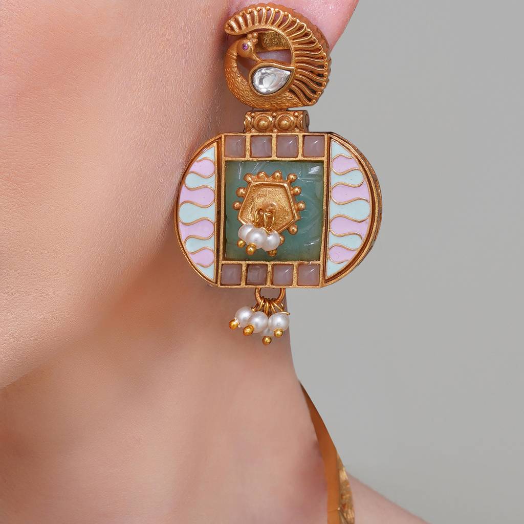 Jaipur Meena Kundan Hasli Set : BP-NK-152