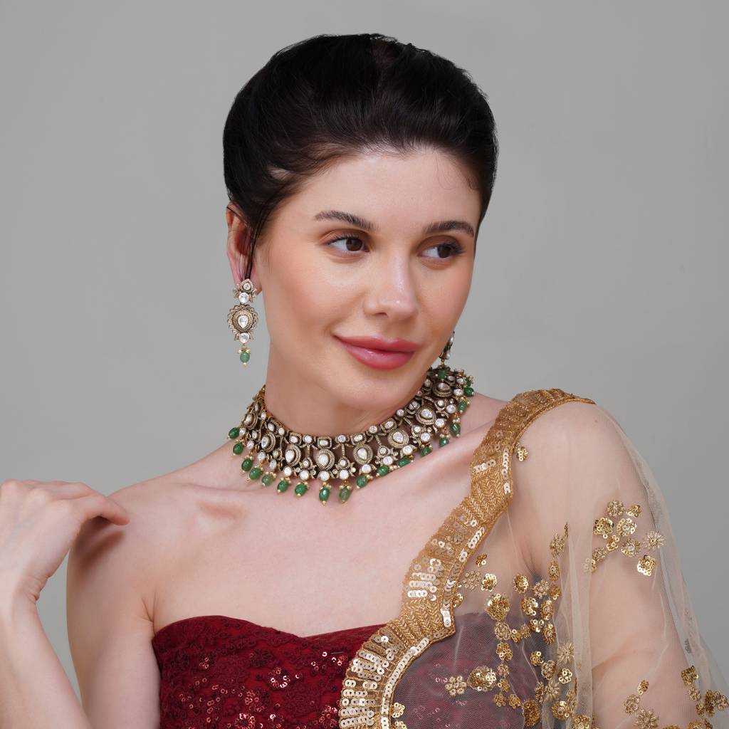 Gulrez Kundan Necklace Set : BP-NK-162