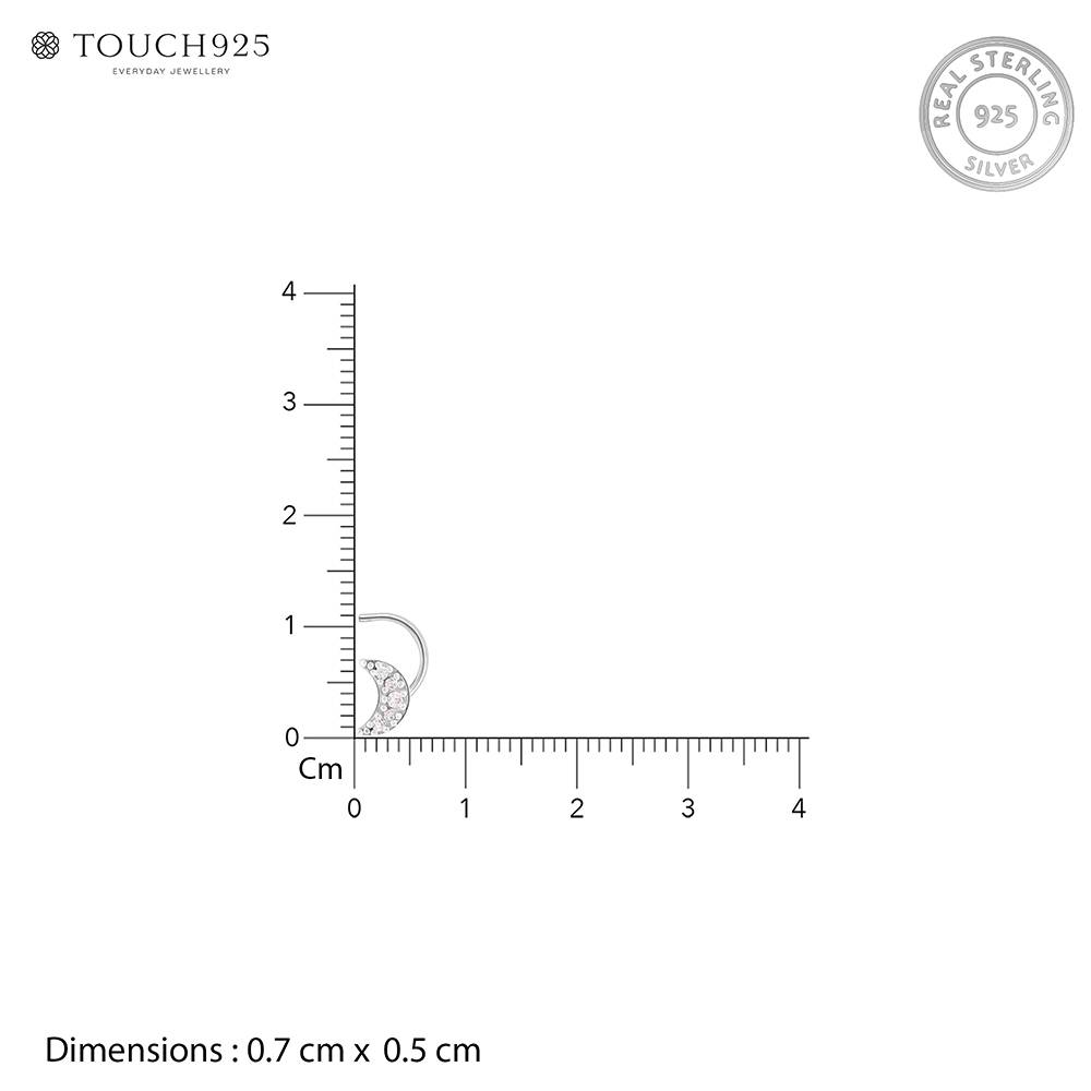 Crescent Glow Nose Pin : BQNP810