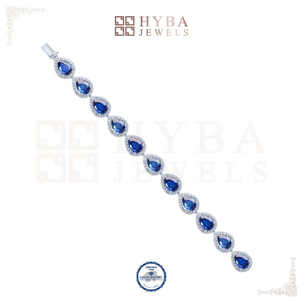 Blue Sapphire Tennis Bracelet : BR-2402-166