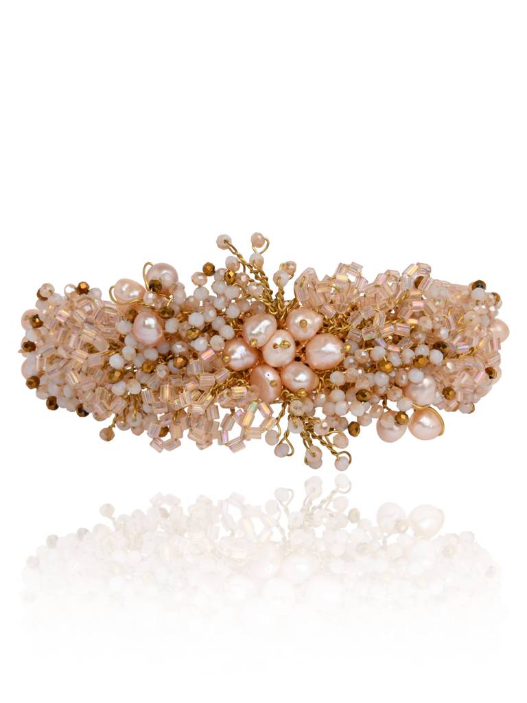 Fresh Water Pearl Floral Bracelet : BR-311-01PEACH