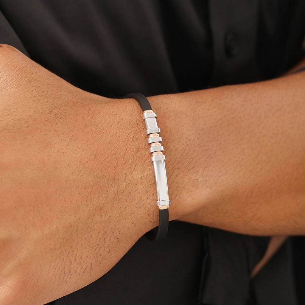 Shimmering Reflectionrhodium Plated 925 Sterling Silver Cuff Bracelet : BR-80204