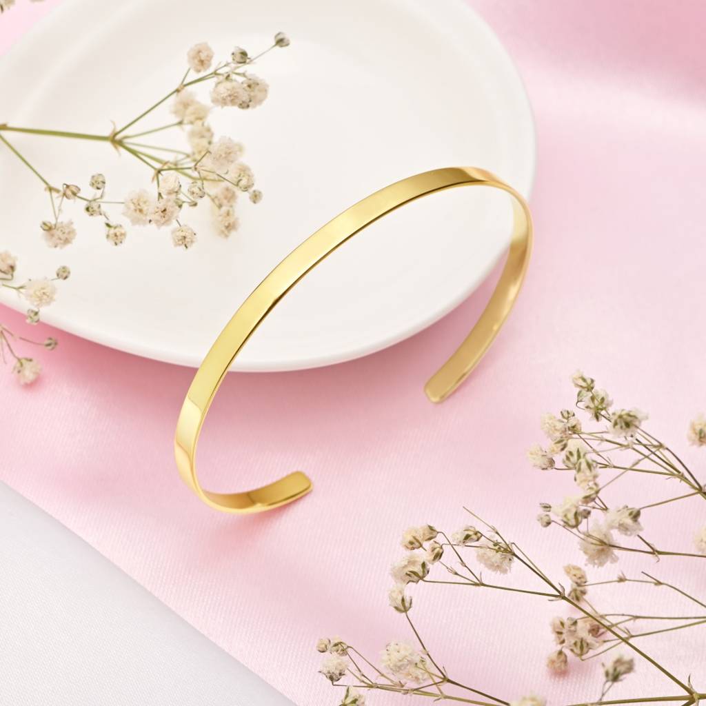 Solidgold Plated 925 Sterling Silver Kada Bracelet : BR-80210-G