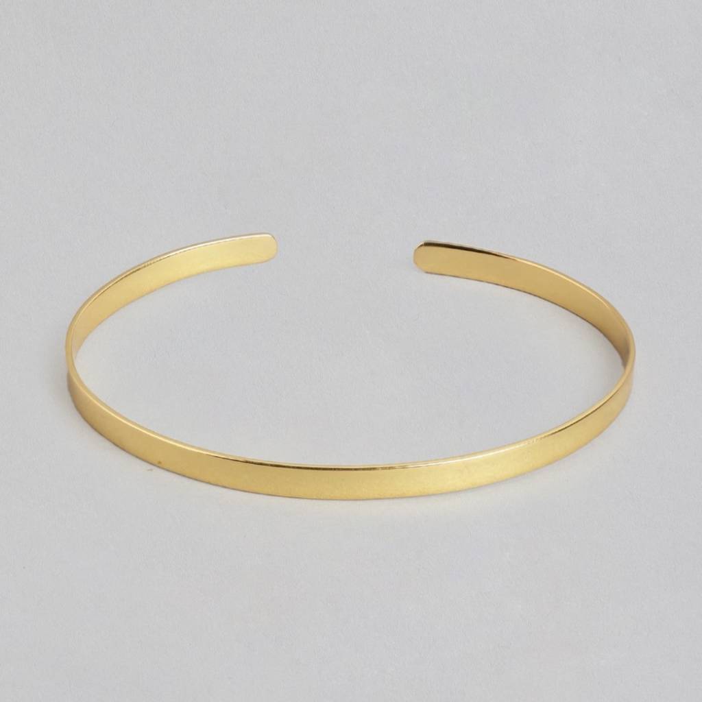 Solidgold Plated 925 Sterling Silver Kada Bracelet : BR-80210-G
