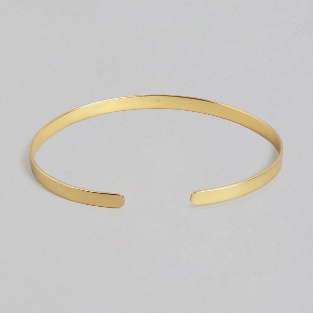 Solidgold Plated 925 Sterling Silver Kada Bracelet : BR-80210-G