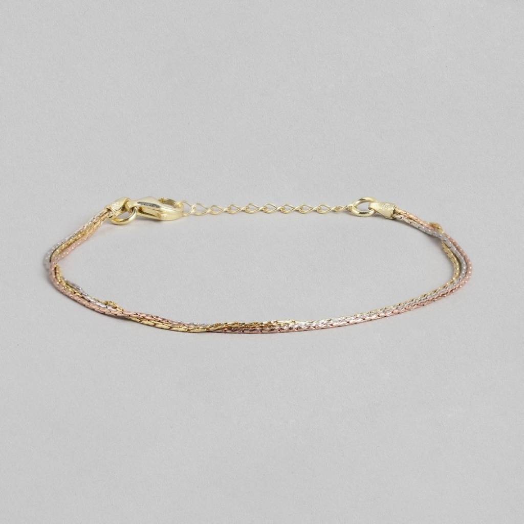 Trinity Elegance Tri-Colour Plated 925 Sterling Silver Chain Bracelet : BR-80260-RGRG
