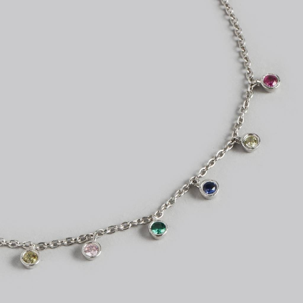 Dazzling Rhodium Plated 925 Sterling Silver Chain Bracelet : BR-80262-R