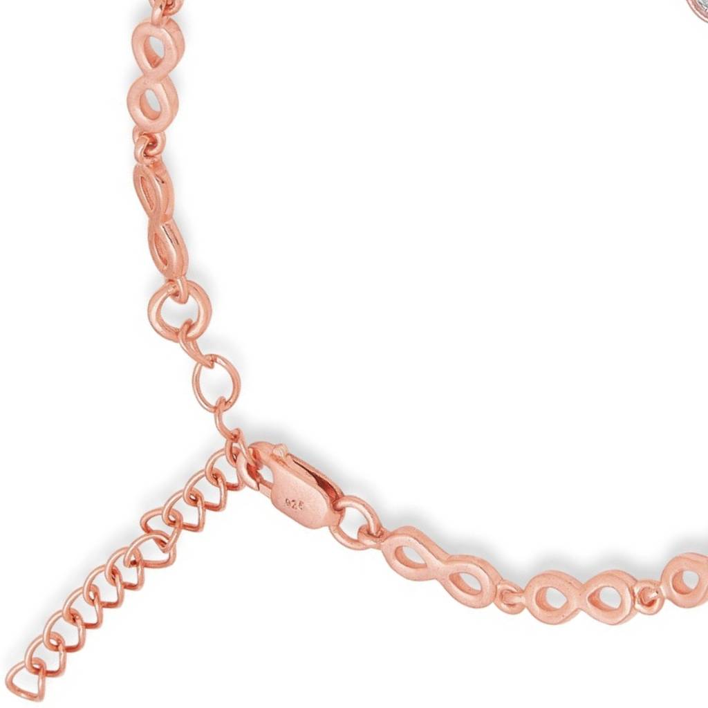 Infinity-Cz Rose Gold Plated 925 Sterling Silver Charm Bracelet : BR-80272-RG