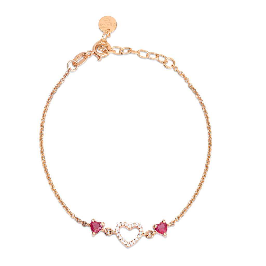 Zavya Women Rose Gold-Plated 925 Silver Adjustable Box-Chain Bracelet : BR-80477-RG