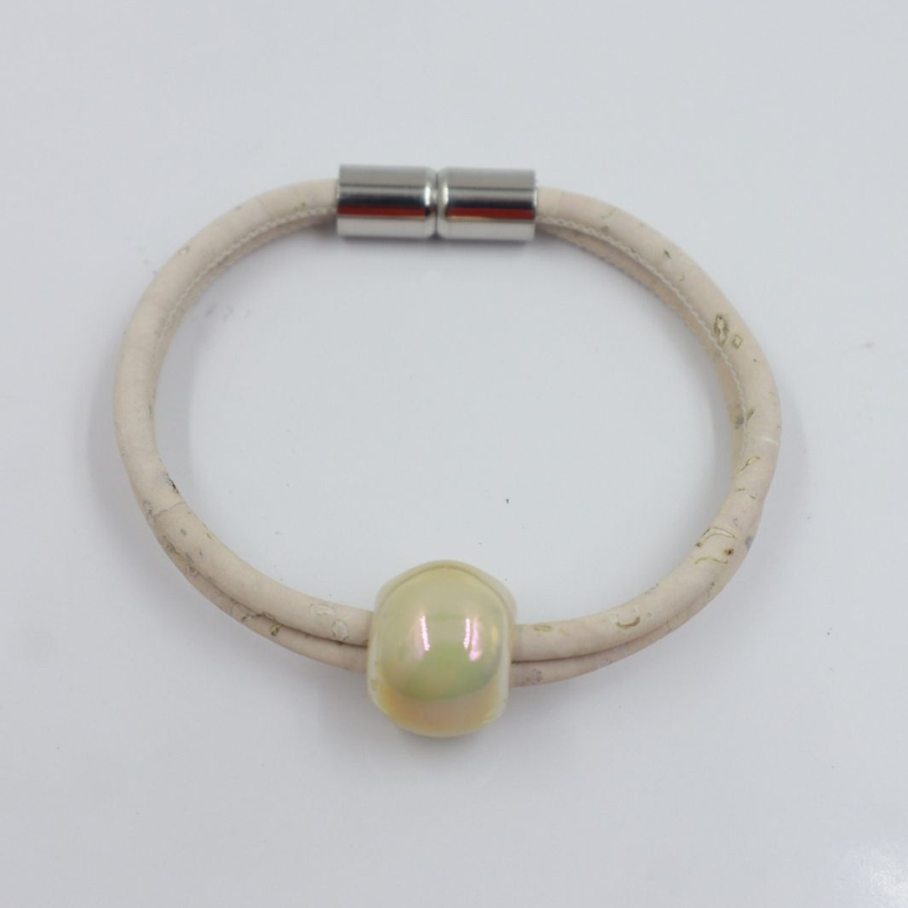 Ceramic Pearl Radiance Bracelet : BR-CPR-WH-S