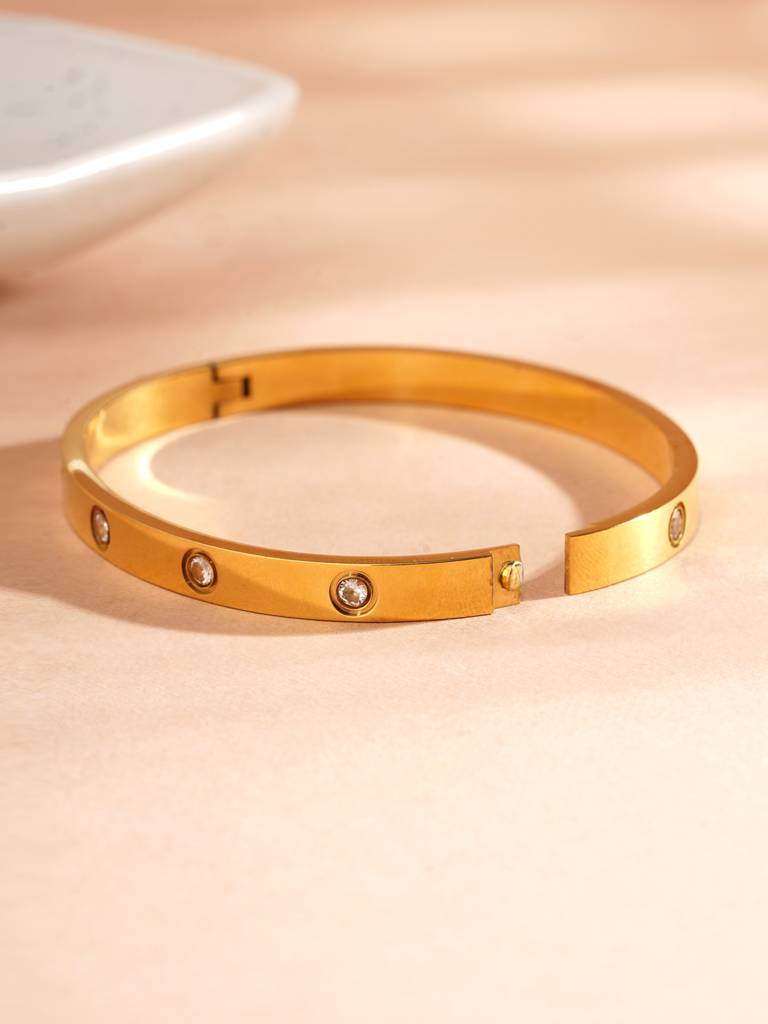 Golden Orbit Stone-Studded Bracelet For Women : BR0058