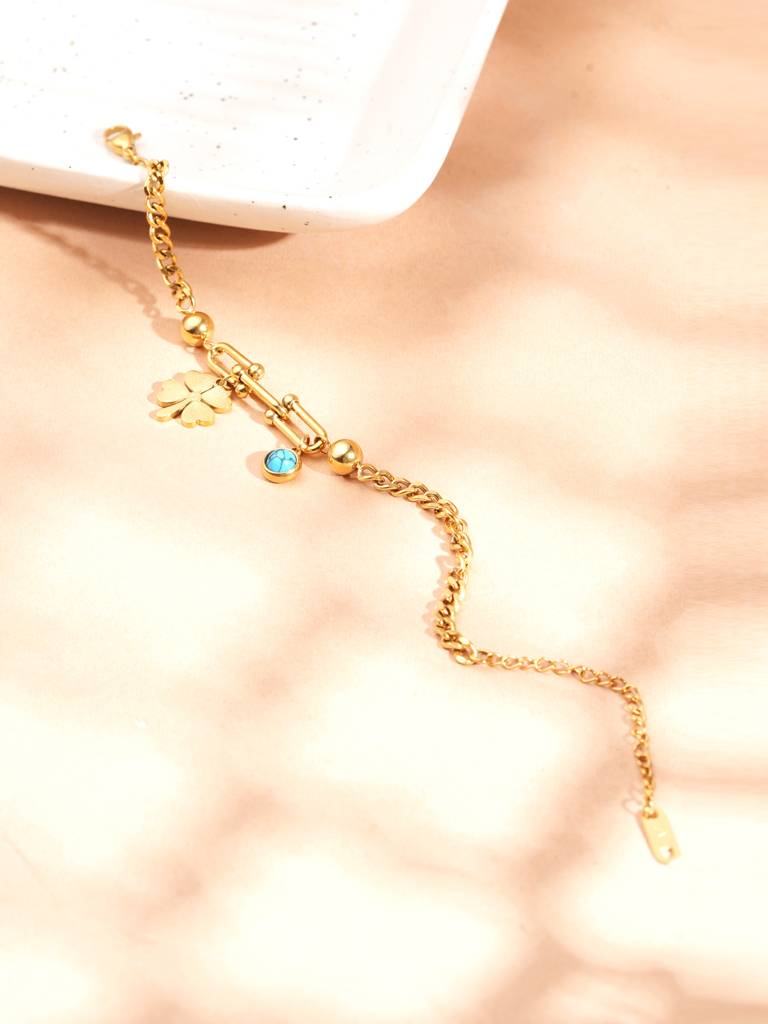 Fortune Glow Clover Charm Bracelet For Women : BR0067