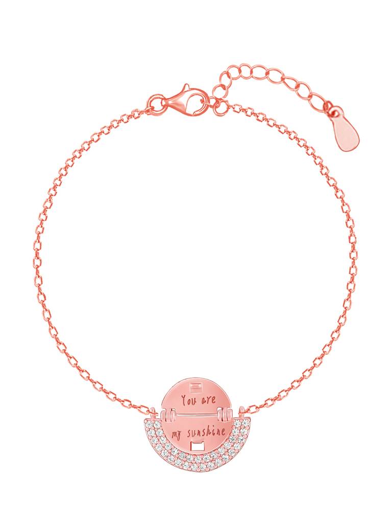 Giva 925 Silver Rose Gold You Are My Sunshine Bracelet Adjustable : BR01008