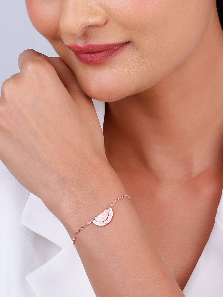 Giva 925 Silver Rose Gold I Love You Bracelet Adjustable : BR01010