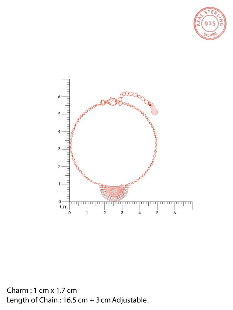 Giva 925 Silver Rose Gold I Love You Bracelet Adjustable : BR01010