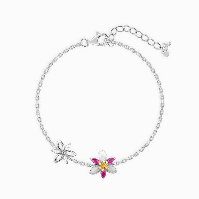 Silver Dual Tone Trillium Bracelet, Adjustable | Gifts For Women And Girls | With Certific : BR01018