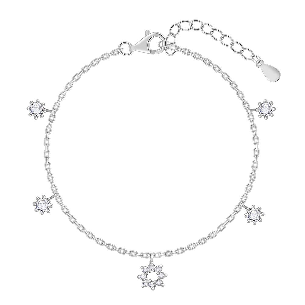 Giva 925 Silver Flower Charm Bracelet, Adjustable : BR01022