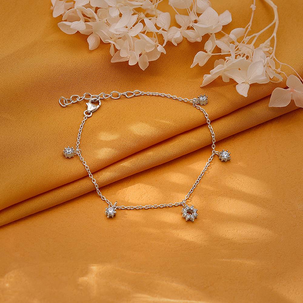 Giva 925 Silver Flower Charm Bracelet, Adjustable : BR01022
