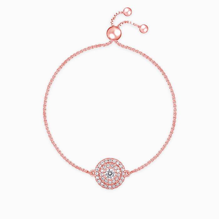 Rose Gold Circle Of Zircon Bracelet : BR01030