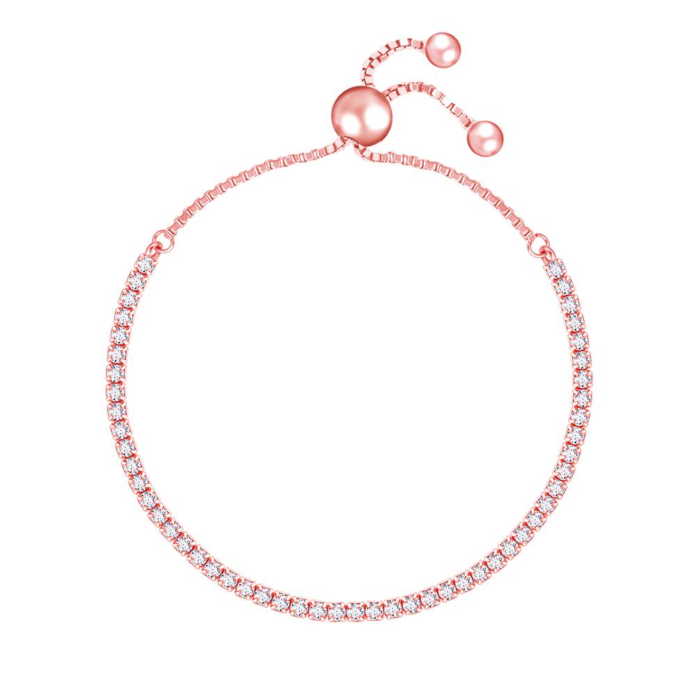 Giva 925 Silver Rose Gold Brace Yourself Bracelet, Adjustable : BR01031