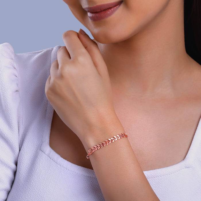 Rose Gold Leafy Breeze Bracelet : BR01033