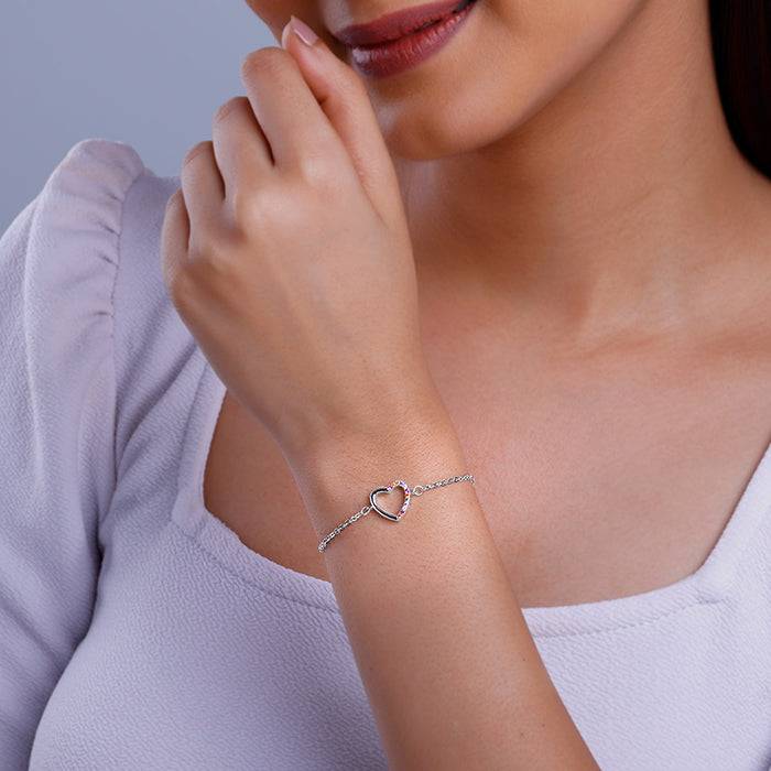 Silver Her Heart Bracelet : BR01050