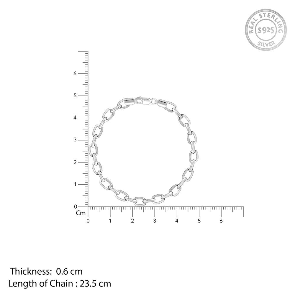 Silver Delink Bracelet For Him Adjustable : BR01051
