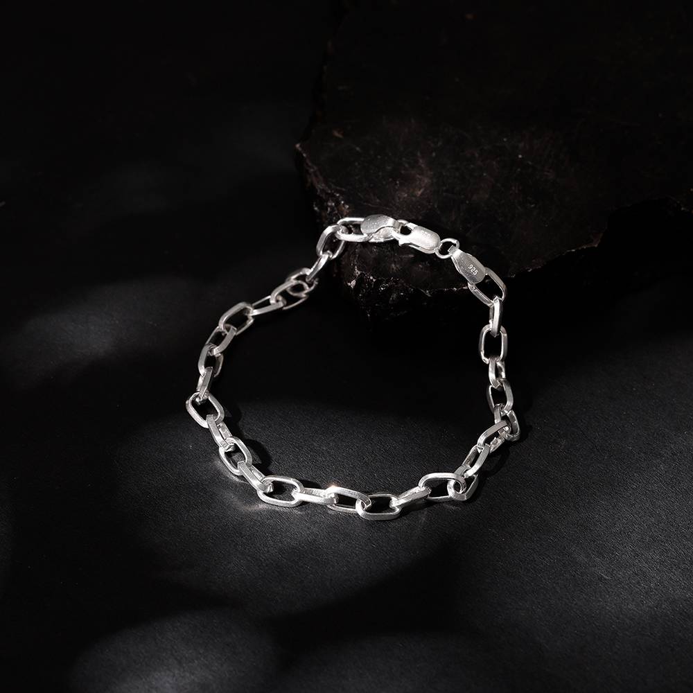 Silver Delink Bracelet For Him Adjustable : BR01051