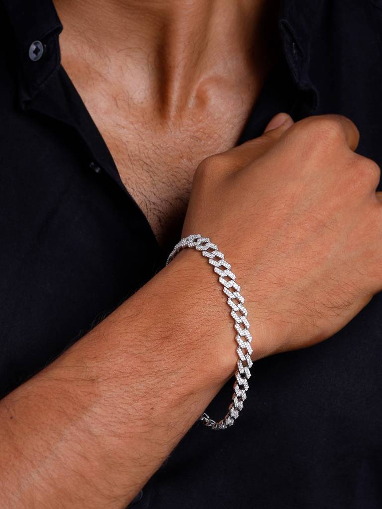 Silver Boldness Bracelet For Him Adjustable : BR01054