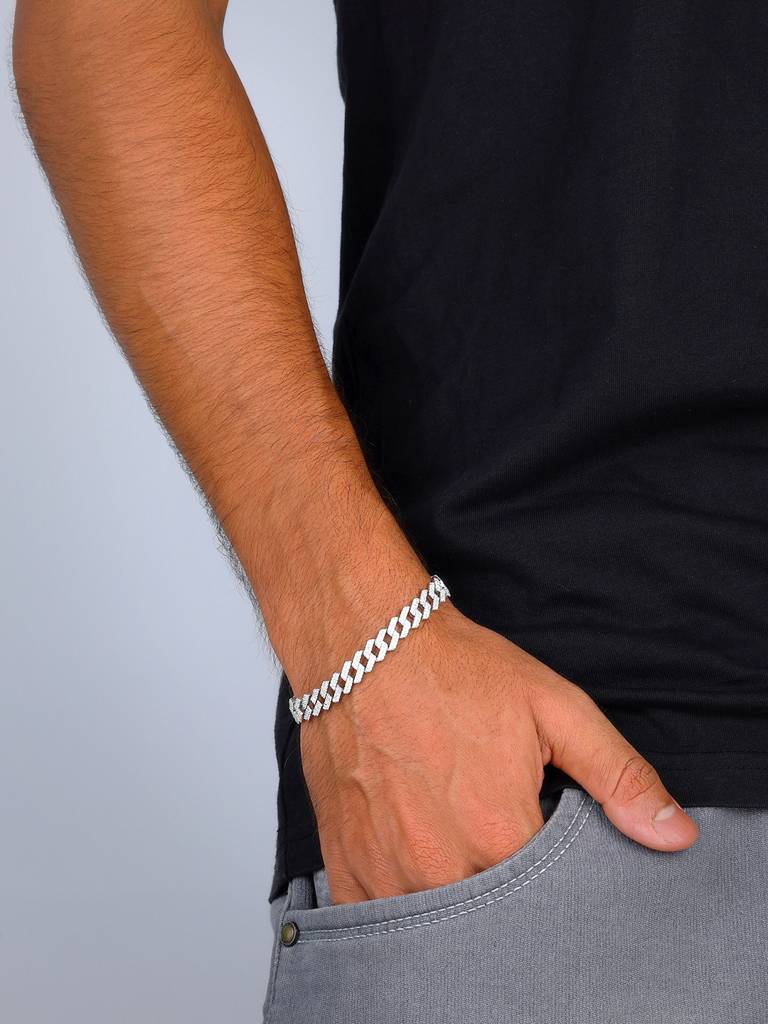 Silver Boldness Bracelet For Him Adjustable : BR01054