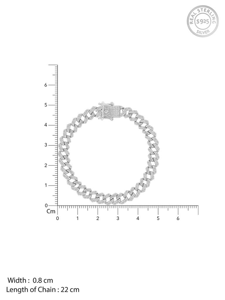 Silver Boldness Bracelet For Him Adjustable : BR01054