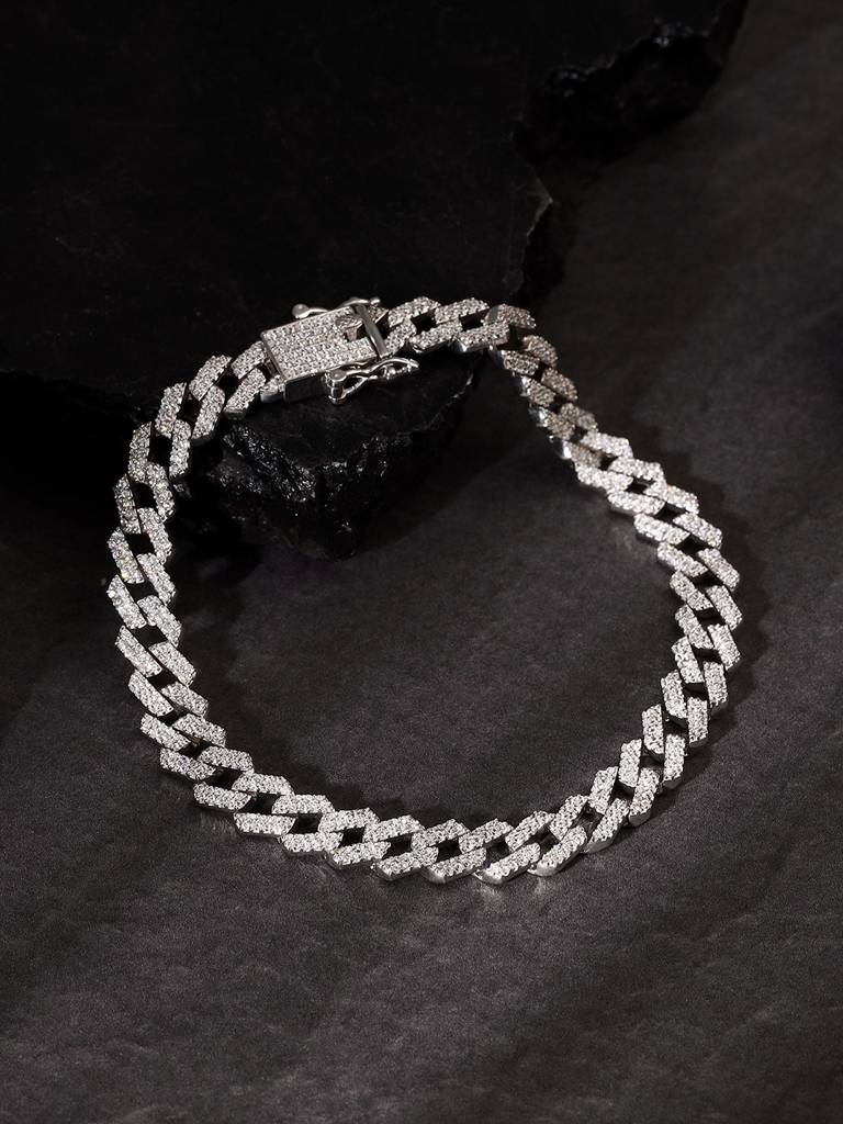 Silver Boldness Bracelet For Him Adjustable : BR01054