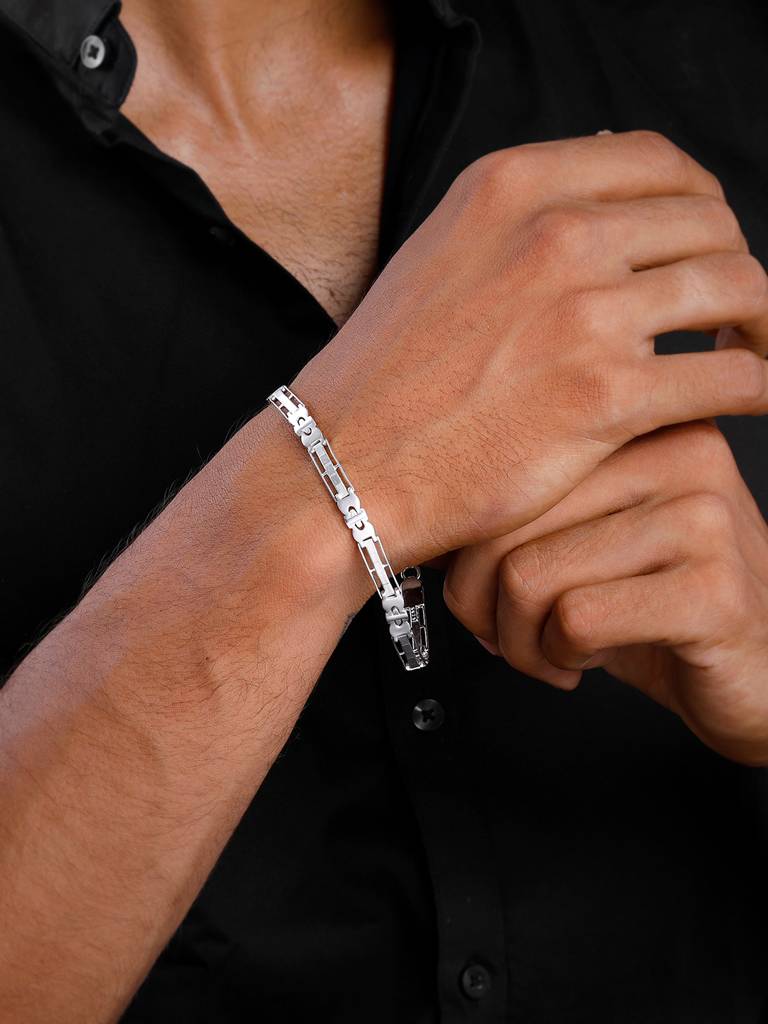 Silver Swagger Bracelet For Him Adjustable : BR01058