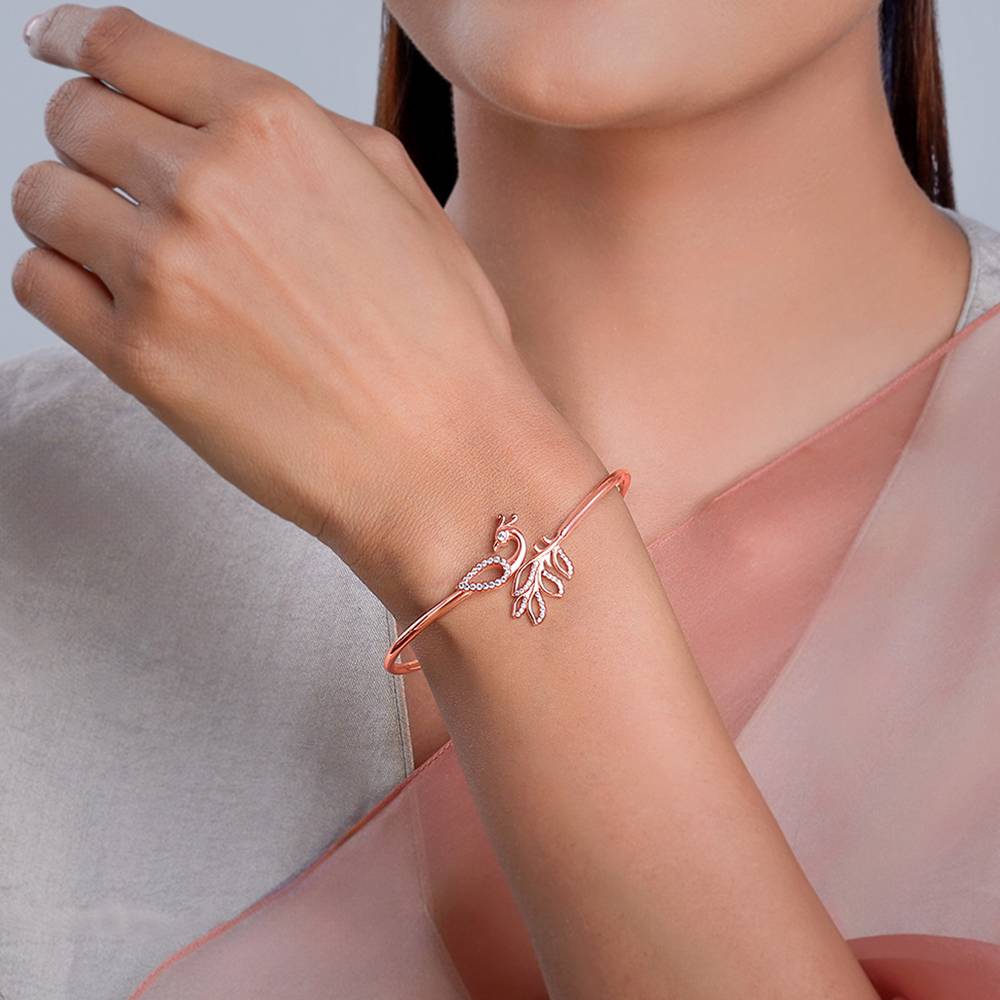 Giva 925 Silver Rose Gold Mridul Mora Bracelet : BR01061