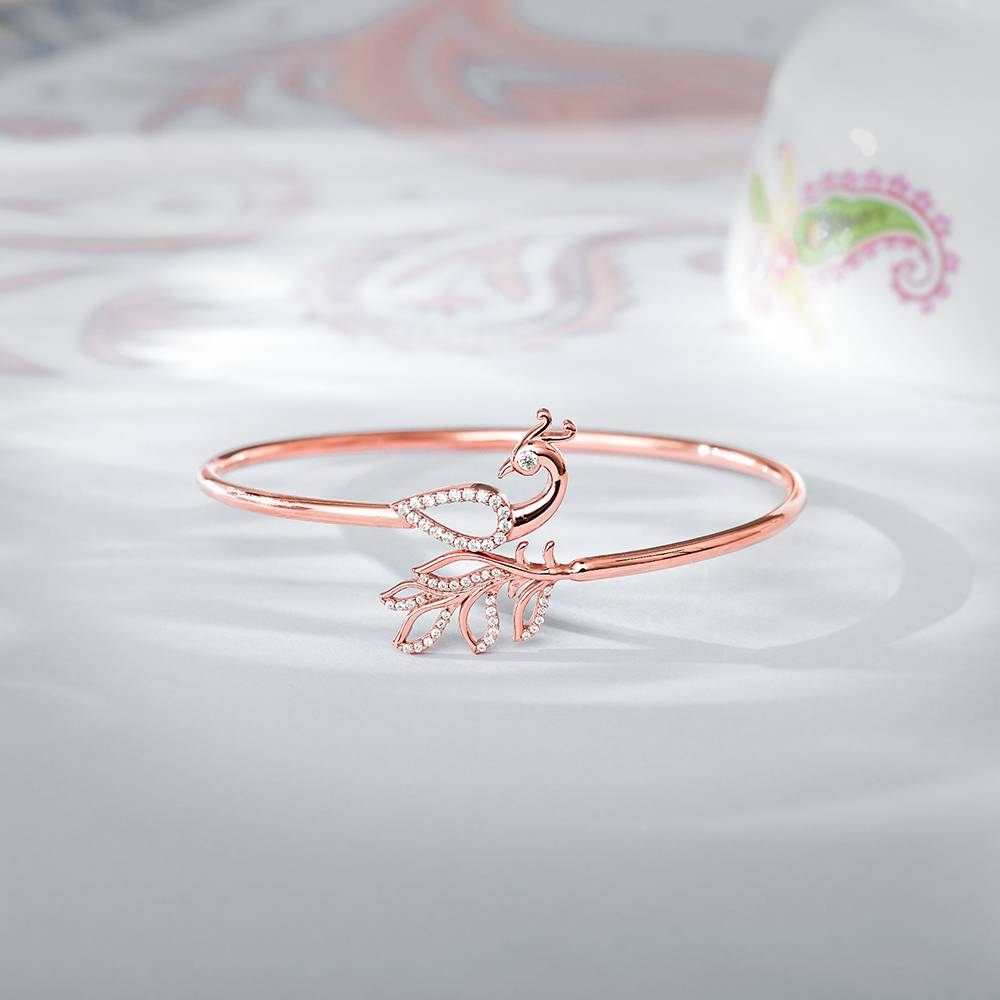Giva 925 Silver Rose Gold Mridul Mora Bracelet : BR01061