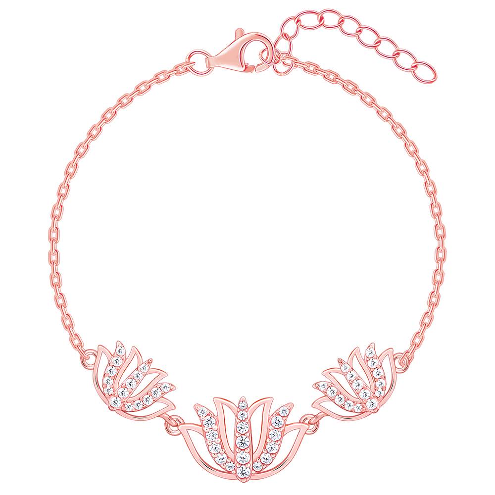 Giva 925 Silver Rose Gold Surya Kamal Bracelet : BR01064
