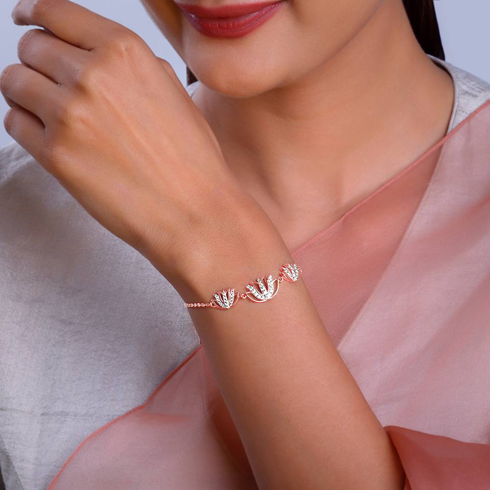 Giva 925 Silver Rose Gold Surya Kamal Bracelet : BR01064