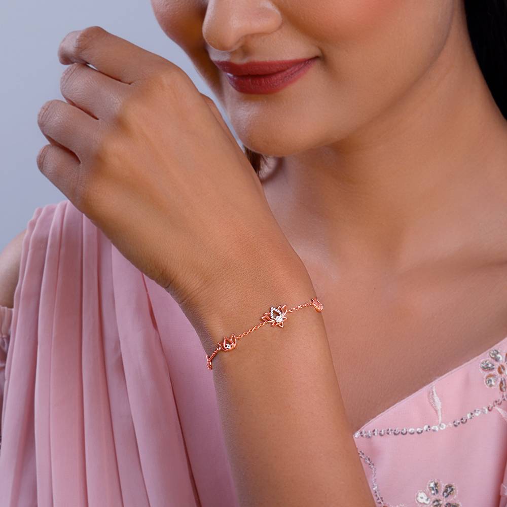 Giva 925 Silver Rose Gold Kamalam Bracelet : BR01066