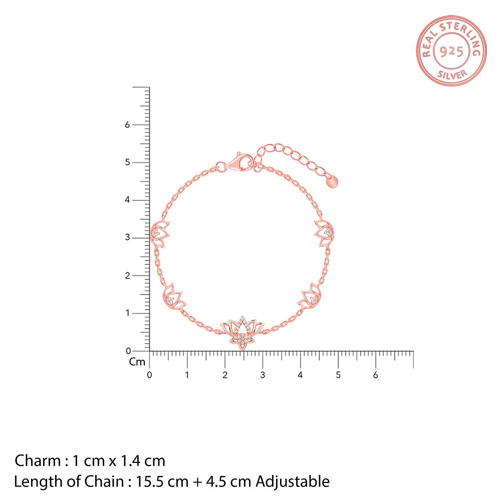 Giva 925 Silver Rose Gold Kamalam Bracelet : BR01066